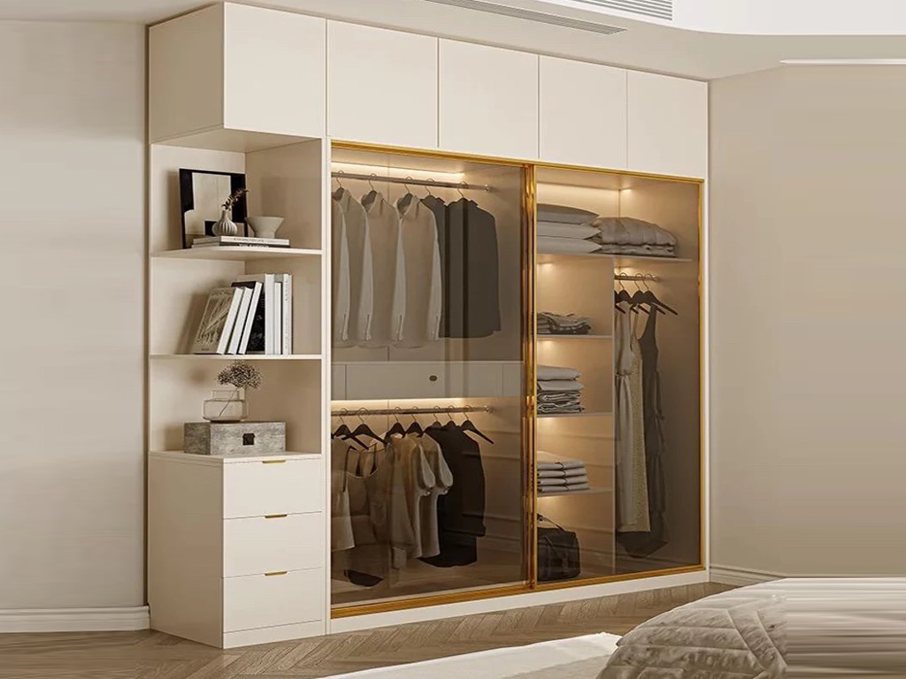 Wardrobe with Glass Doors
